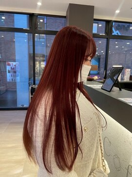 ソワンドゥブレスシエン 堀江店(soin de brace CIEN) ロング× cherry red[堀江/髪質改善]