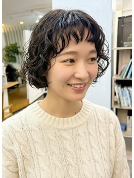 大人レイヤーボブ/パーマ/20代30代