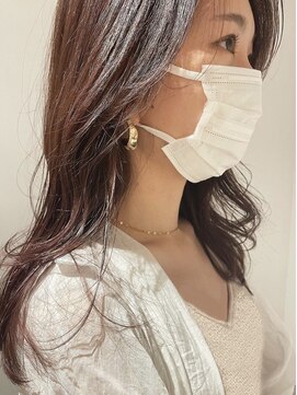 ヌークバイラヴェスト 四日市(neuk by lovest) ロング×韓国レイヤー×ピンクベージュ