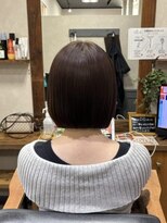 カミケン 清明店(kamiken.) 大人可愛いミニボブ×ブラウンカラー【カミケン清明店/福島】