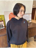 パーマ残りを生かしたボブ重めボブミニボブ