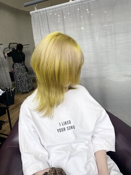 キセイ イオンモール新利府北館店(KISEI) ブリーチ×ミディウルフ10代20代30代40代エアリーな質感が可愛い