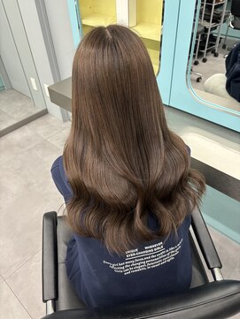 ノー バイ イオエ 西梅田(no. by ioe) ブリーチなしカラー/髪質改善/ミルクティーベージュ/小顔へア