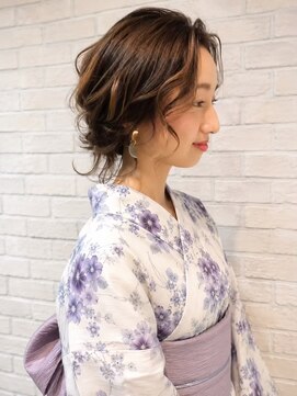 ハウス(HAUS.) 横浜浴衣花火大会浴衣着付けヘアセットヘアアレンジayaシニヨン