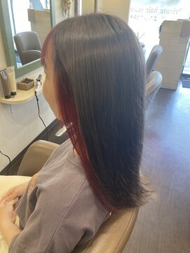 ミュウ(Private hair salon Miu) インナーレッドのミルクティーカラー【ダブルカラー】