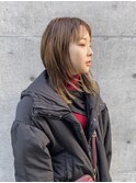 笑顔溢れるナチュラルアッシュブラウン/小顔顔周りレイヤー