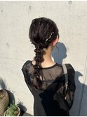 編みおろしドレスヘア 結婚式 お呼ばれ 二次会成人式卒業式