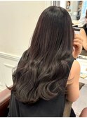 大人可愛いブリーチなしラベンダーグレージュカラーふわロング