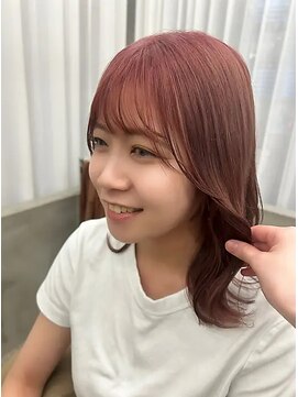 山野愛子美容室 銀座店 韓国×ピンクベージュ×顔周りカット