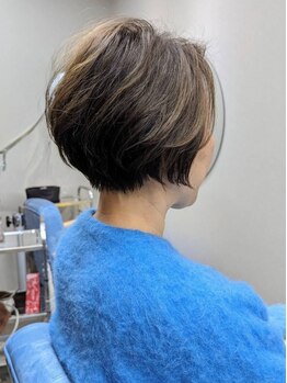 カタチヤマガタ(katachi yamagata)の写真/【頭蓋骨バランス,フェイスライン,毛流れを整えながら】乾かすだけでまとまるショートが大人女性にも人気♪