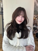 韓国風巻き／ココアグレージュ/顔周りレイヤー【自由が丘】