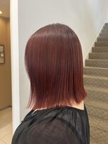 オリジン サロン(THE ORIGIN'S SALON) ぷつっとボブとほんのり赤いオレンジカラー