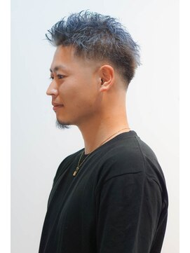 ファイン 美容室 深川店(FINE) 毛流れセンターパート無造作パーマツーブロック刈り上げ