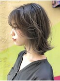 ☆オリーブグレーココアベージュ小顔クラゲヘアー/黒髪/髪質改善
