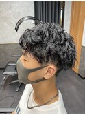 スパイラルパーマ センターパート マッシュ メンズカット/葛西