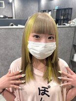 インク(ink)&nbsp;ブロックカラー(ミルクティーベージュ×イエロー)