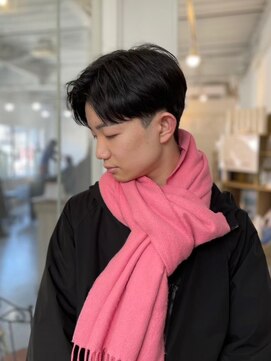 ソイクフ 高田馬場店(SOY-KUFU) 20代30代40代フェザーパーマ2ブロックブルーブラック