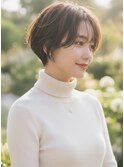 大人可愛い20代30代40代小顔ひし形ショートボブ丸み前下がり