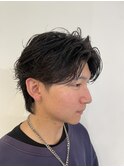 メンズマッシュウルフシャドウパーマメンズパーマ