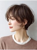 大人ショートレイヤー白髪ぼかし脱白髪染め40代50代60代原宿