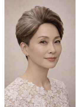 マリブ Malibu 「白髪ぼかし×立体ボリュームショート」上品若見えシルエット