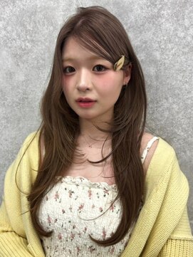 アイリス 天文館店(AIRIS) 透明感カラー 顔周りカット 韓国レイヤー ベージュカラー 20代