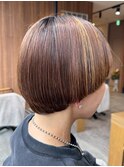 マッシュショート　丸みスタイル