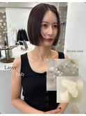 ボブ×顔周りレイヤー