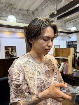 ヒップスリンク(Hip's Lnk) メッシュショートセンターパートツーブロックメンズ眉毛