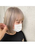 【ハイトーン♪】ホワイトベージュカラー×ボブ