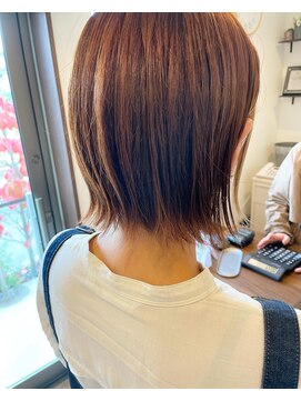 フープヘアー(HOOP.HAIR) 【フープヘアー】ミニボブショート_オレンジカラー