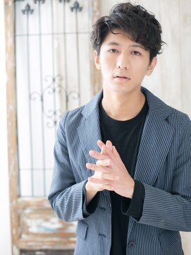 ミスターアンドミセス ファミリーカットサロンビーンズ 草加店(Mr&Mrs Beans) ワイルド短髪パーマセミウエットアンニュイ ヘアD