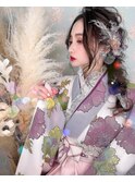 サイドの編み下ろし（神戸三ノ宮ヘアセット専門店achieve）