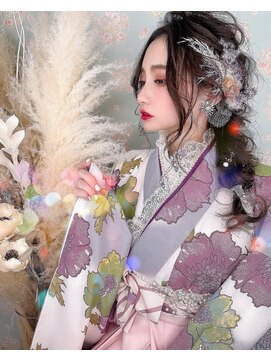 アチーブ 三宮(Achieve) サイドの編み下ろし(神戸三ノ宮ヘアセット専門店achieve)