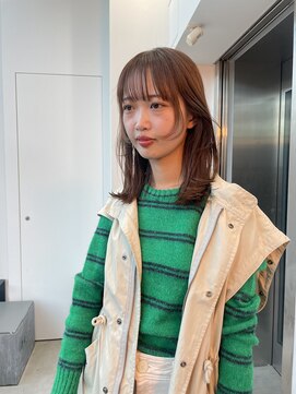 ロンド 表参道店(Lond) レイヤーロング  グレーベージュ フェイスレイヤー