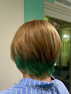 マティーナ ヘアー 池袋(Matina hair) 【ミルクティーベージュ×インナーグリーン】20代30代40代50代