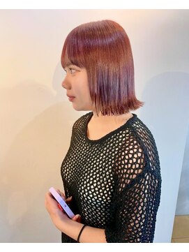 ラシック(LACQ) ブリーチカラー/外ハネボブ/レッドカラー