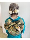 成人式ツインお団子アレンジ