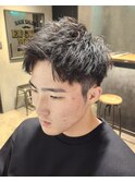アップバング　ツイストパーマ　ツーブロック