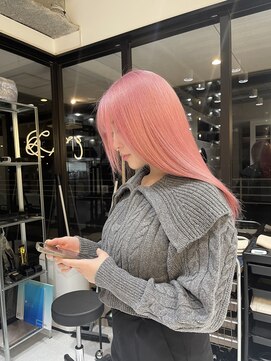 髪屋 紬 【Chu】ハイトーン/ピンクカラー/ホワイトピンク/ブリーチ/韓国