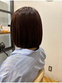 立体感丸みボブ×ナチュラルブラウン20代30代大人可愛い小顔