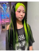 グロウ 渋谷(grow)&nbsp;【ブラック×ライムグリーン☆プルエクステデザイン】