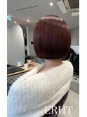 アゴ下丸みボブ×暖色系カラー【札幌/大通/ERHT】