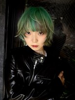イリス 心斎橋(.elice)&nbsp;セミロングアンブレラカラーミニウルフショートウルフ前髪50代