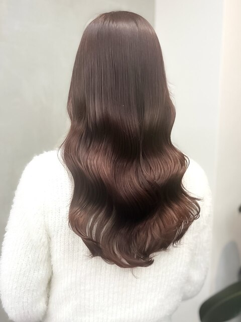 20代30代40代髪質改善カラーショコラブラウン艶感ロングヘアー