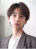 メンズ韓国シースルーマッシュ【無造作緩めスパイラルパーマ】