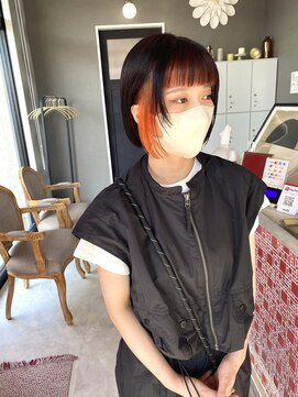 レド(LeDo) ボブ×インナーカラー×顔まわりレイヤーカット【四日市】