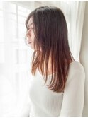 前髪シースルーナチュラルセミロング