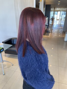 フェイス 大船(FACE) ボルドーカラー/ワインレッド/切りっぱなし髪質改善/西原晃