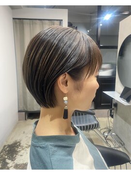 エトラ 渋谷店(etora) 耳掛けショート ハイライトグレージュ